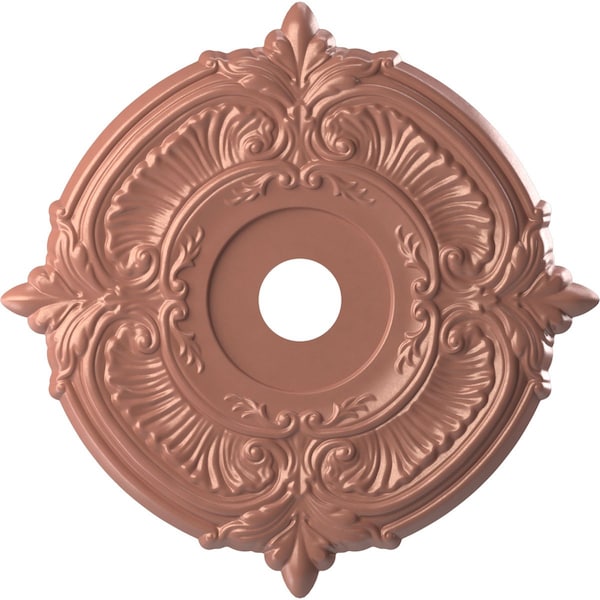 Ekena Millwork Attica PVC Medallion (Canopies up to 7 3/4"), 22"OD x 3 1/2"ID x 1"P, Metallic Champagne Pink CMP22ATFCP - main
